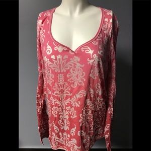 Sonoma XL pink and white long sleeve shirt